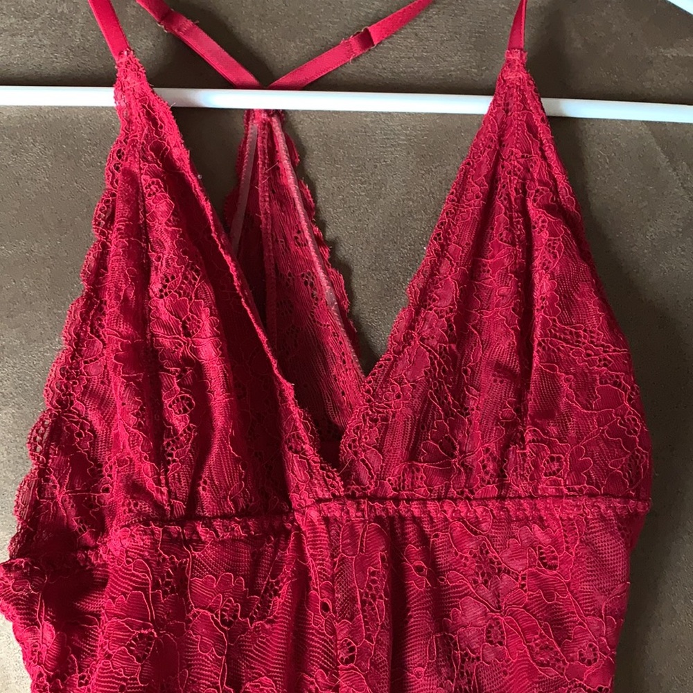 Dynamite Red Lace Bodysuit